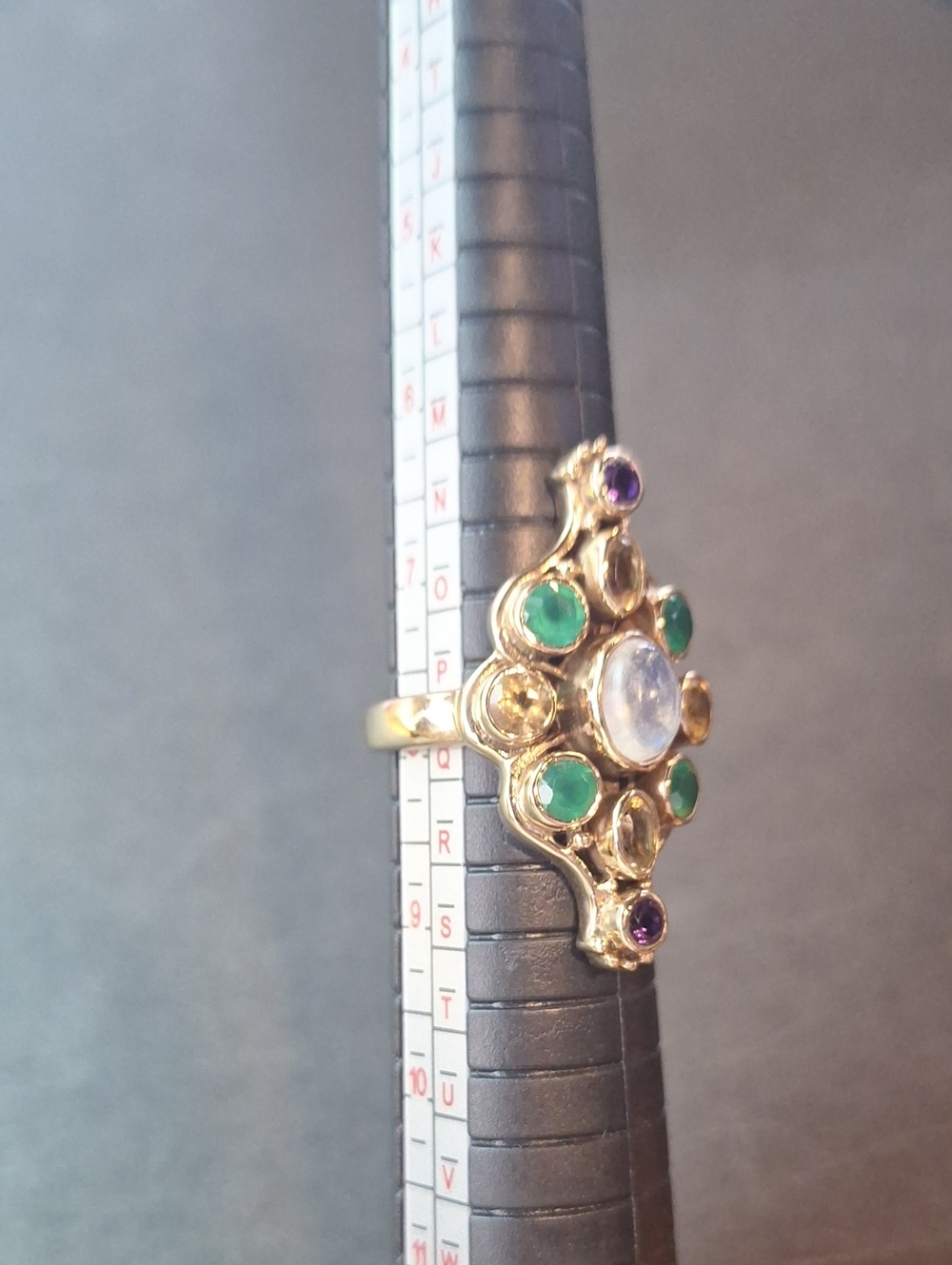 Nicky Butler Gold-Tone Multigemstone Statement Ring - Green & Purple Accents